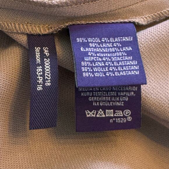 Ralph Lauren Purple Label Wool Crepe Stretch Flat Front Pants Pink Women's 8 - Picture 9 of 13